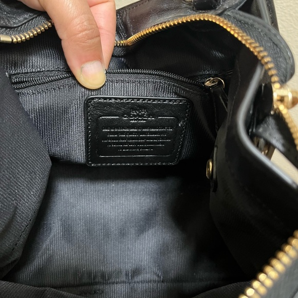 •COACH• Mini Crosby Carryall Black Smooth Leather Missing Strap - Picture 10 of 13